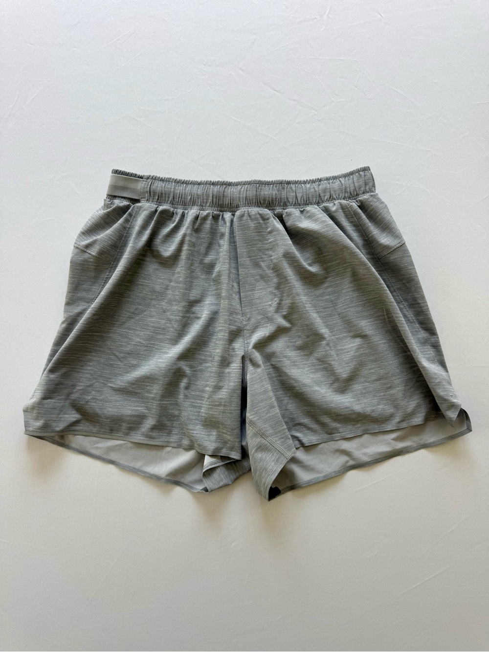 Lululemon Men’s Athletic Shorts in Light Gray, 4” inseam with liner
